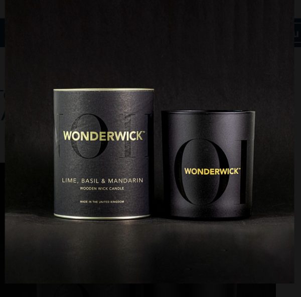 Wonderwick lime, basil and mandarin candle from the country candle company long lasting soy wax candle with a ooden wick to creat a comforting crackle