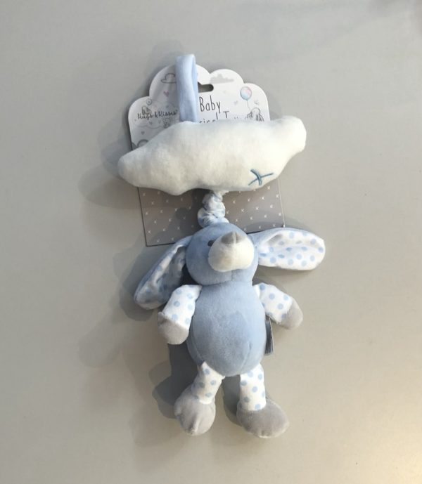 Baby musical soft toy in blue