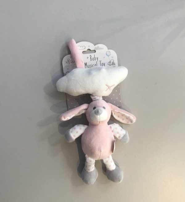 Baby musical soft toy in pink