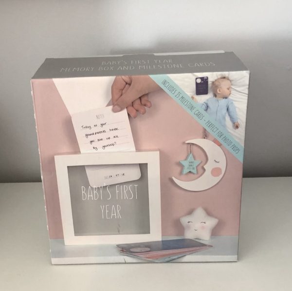 Baby's first year milestone keepsake box