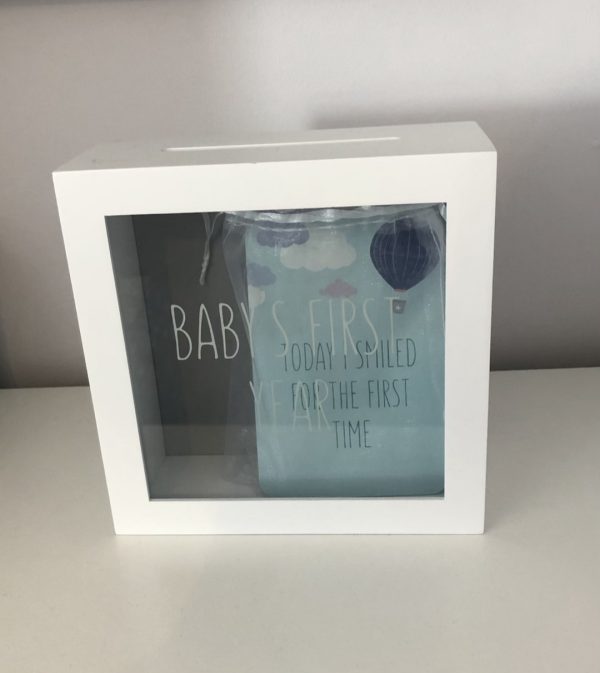 Baby's first year milestone keepsake box