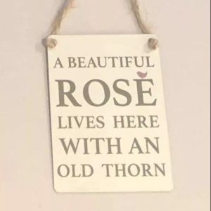 Beautiful rose novelty mini metal sign