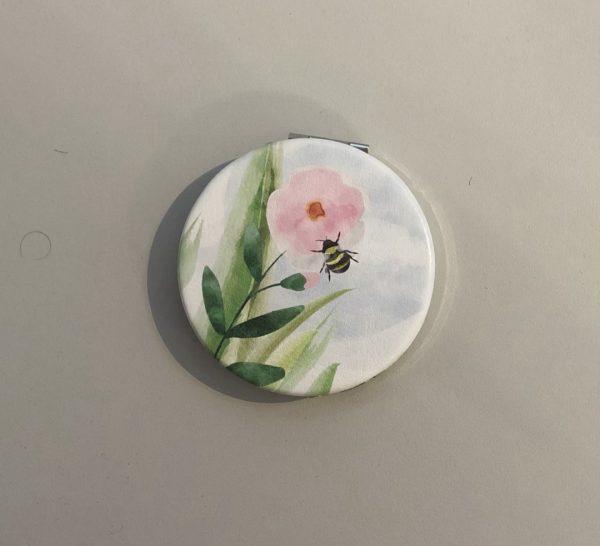 Botanical garden compact handbag mirror- bee design