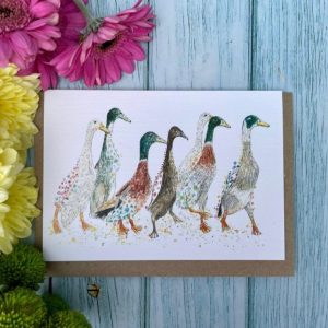 Duck themed art print eco friendly card