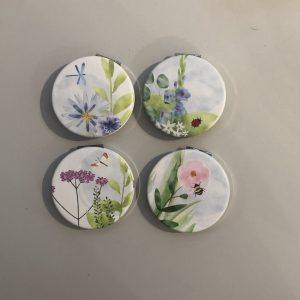 Botanical garden compact handbag mirror