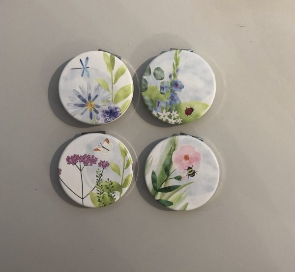 Botanical garden compact handbag mirror