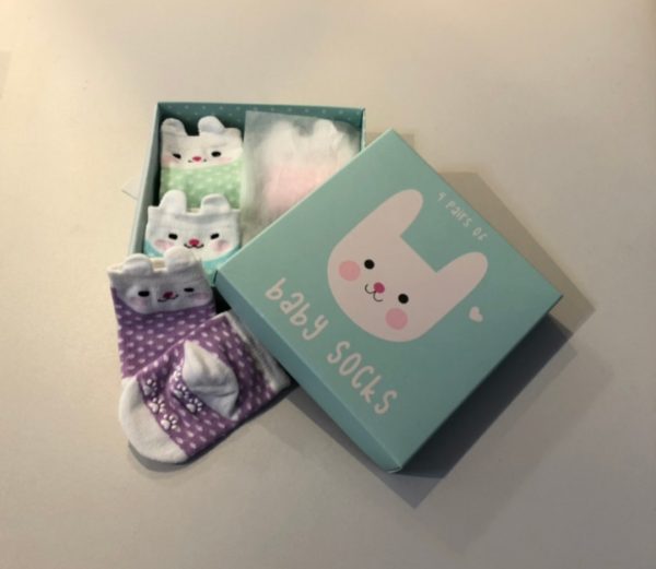 Bunny baby socks with grips pack of 4