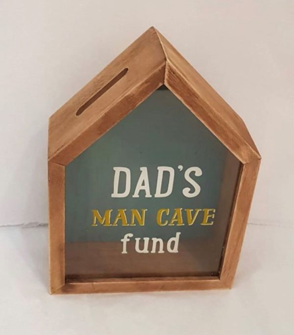 Dads man cave fund novelty money box