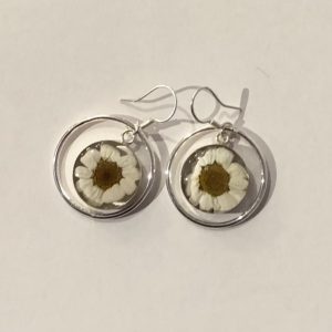 Daisy Earrings with Silver Surround