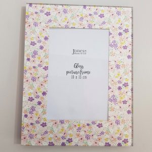 Floral glass photo frame