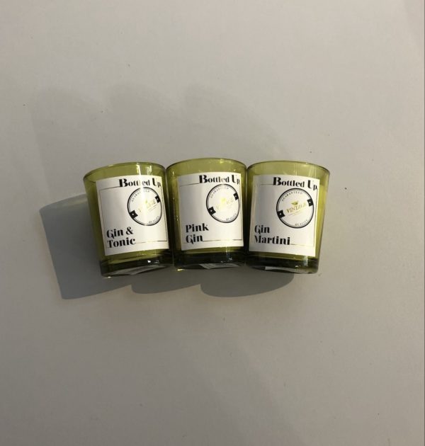 Gin bottled up candle set