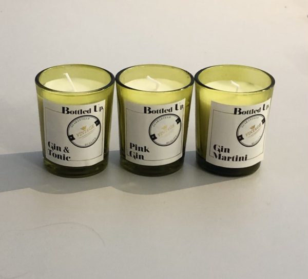 Gin bottled up candle set