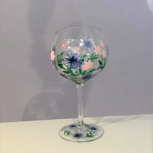 Hand Painted Cornflower Gin Goblet