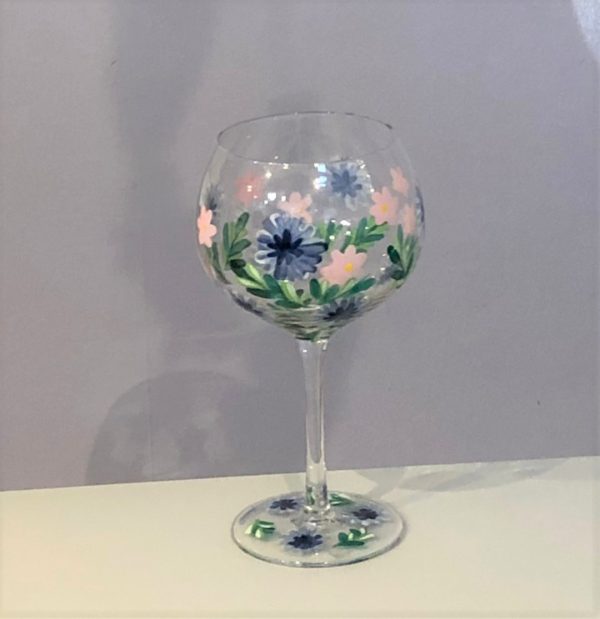 Hand Painted Cornflower Gin Goblet