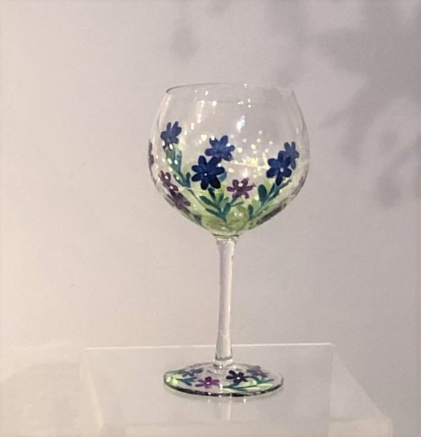 Hand Painted Meadow Flowers Gin Goblet