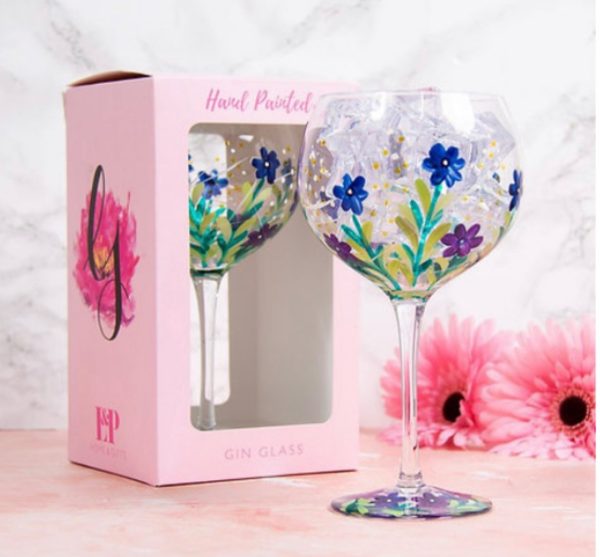 Hand Painted Meadow Flowers Gin Goblet