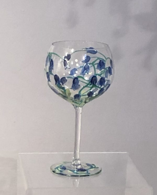 Hand painted bluebell gin goblet