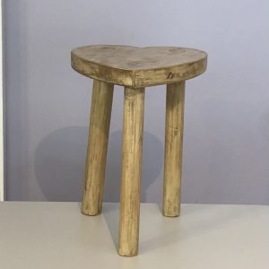 Heart white wash stool