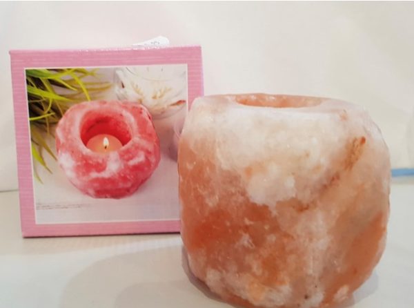 Himalayan salt tea light candle holder