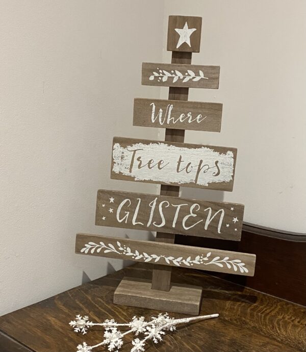 Rustic Wood Christmas Tree Shaped Sign