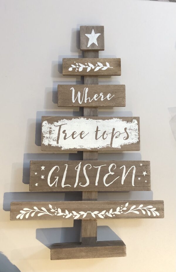 Rustic Wood Christmas Tree Shaped Sign - Image 2