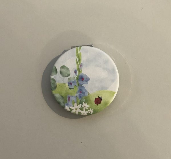 Botanical garden compact handbag mirror- ladybird design