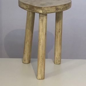 natural finish hand crafted wooden stool