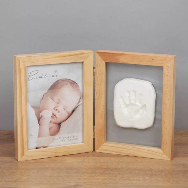 New born handprint wooden frame