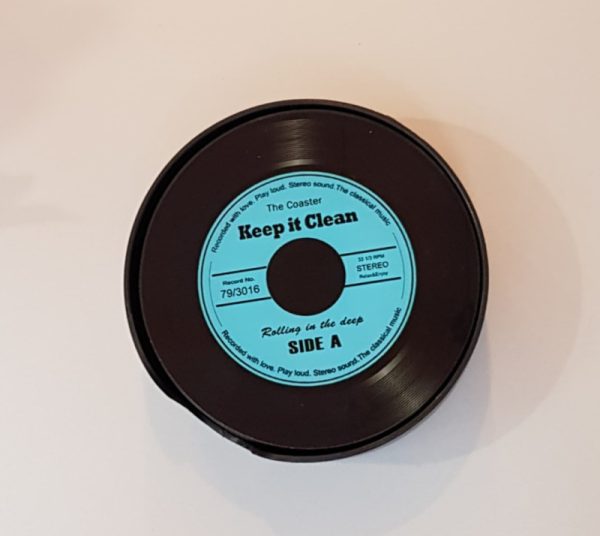 Novelty vinyl glass record coasters