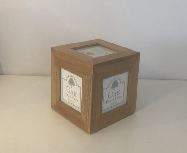 Oak photo cube keepsake box