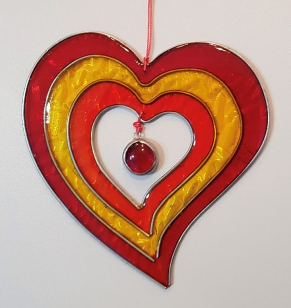 orange heart suncatcher