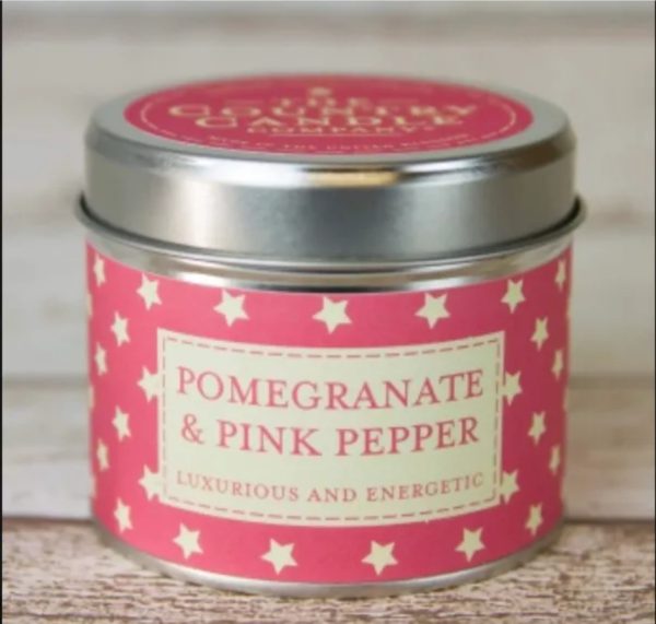 Pomegranate and pink pepper the country candle country tin candle