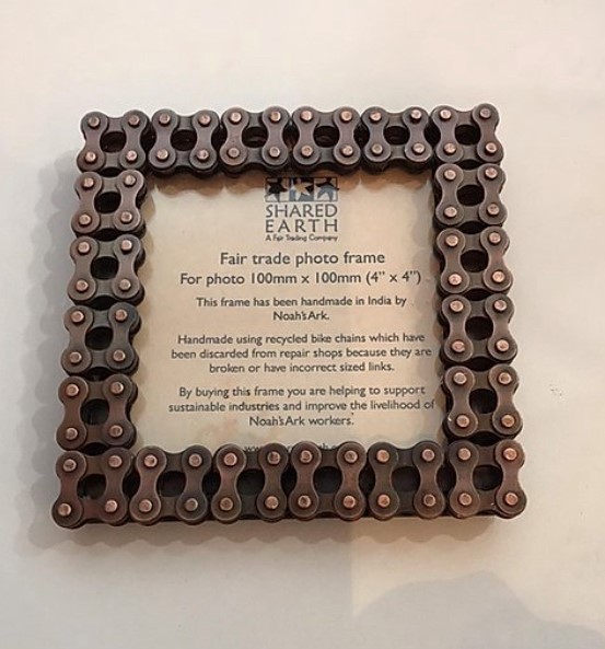 Photo Frame made from recycled bike chains