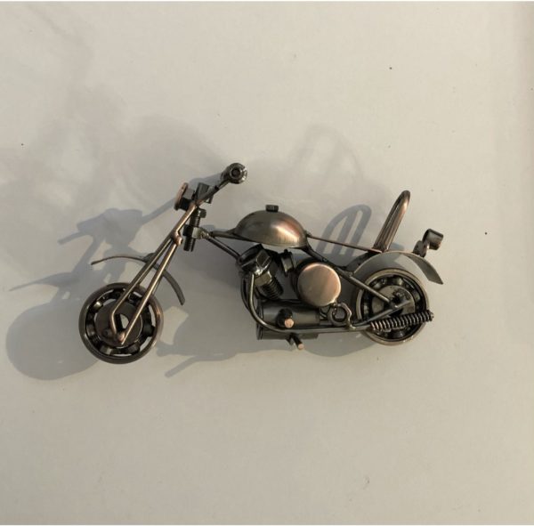 Recycled metal motorbike ornament