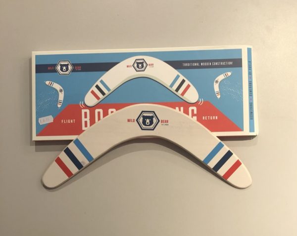 Retro wooden boomerang