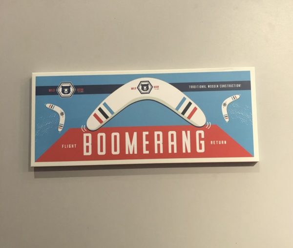 Retro wooden boomerang
