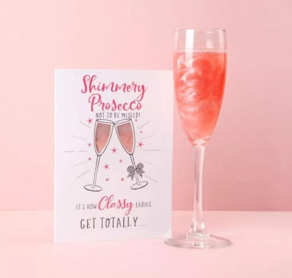 Shimmery prosecco not to be missed! alcohol and non-alcohol drink shimmer birthday card