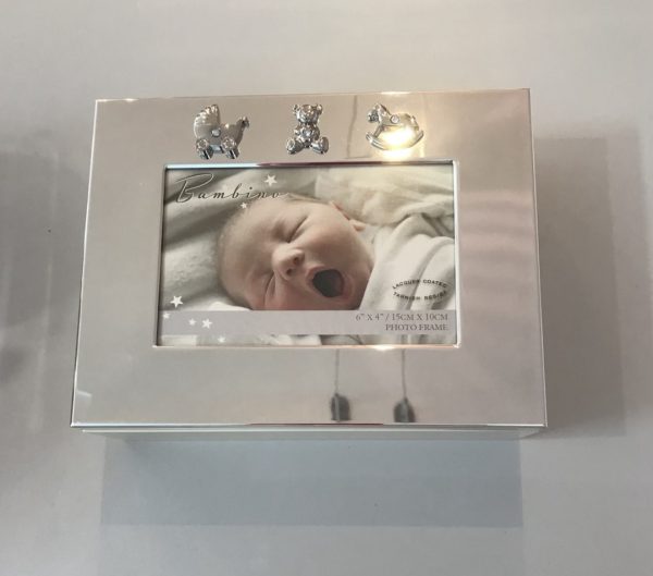 Silver plated baby christening keepsake box