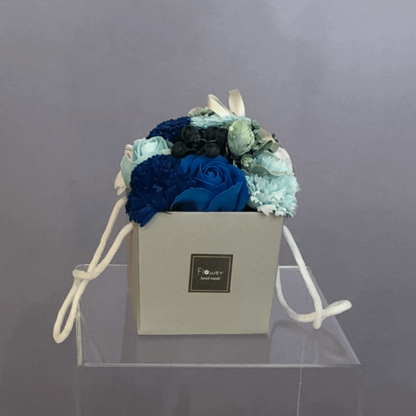 blue wedding soap flower bouquet