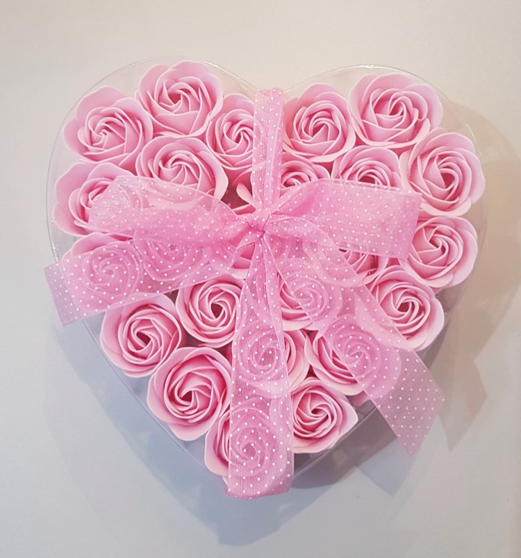 Large Heart Shape Box Flovery's Scented Soap Roses