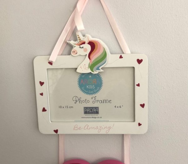 unicorn themed hanging photo frame