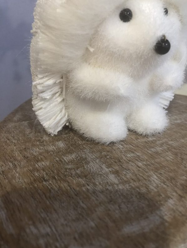 White bristle hedgehog ornament