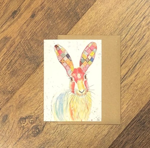 Wildlife art print eco friendly card- rabbit