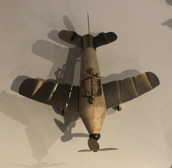 Wood and Metal Plane Ornament