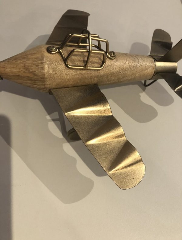 Wood and Metal Plane Ornament