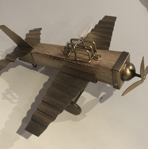 Wood and Metal Plane Ornament