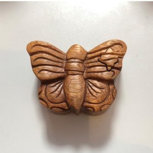 Solid wood butterfly puzzle box