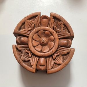 Wooden flower puzzle gift box