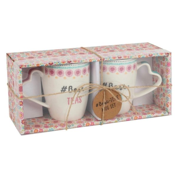 best teas mugs with cute heart handles gift set