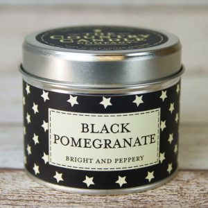 black pomegranate scented candle